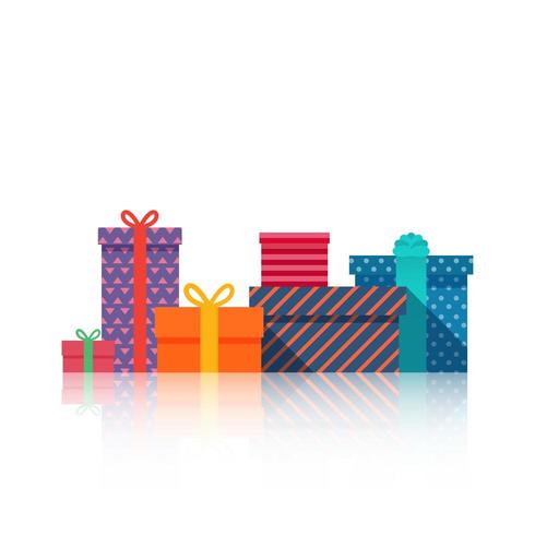 Gifts boxes Beautiful present box with bow vector