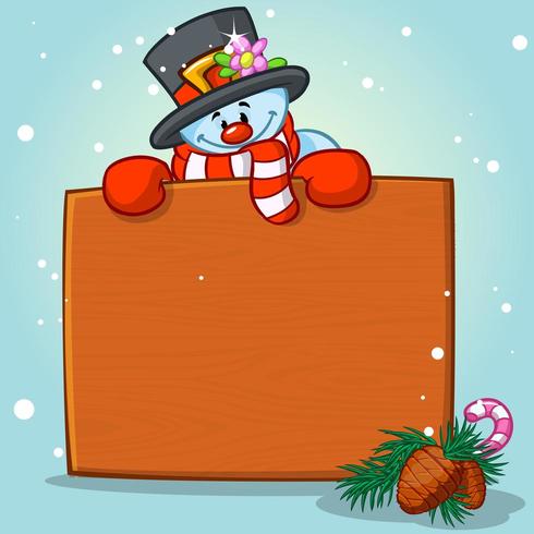 Cartoon snowman  vector