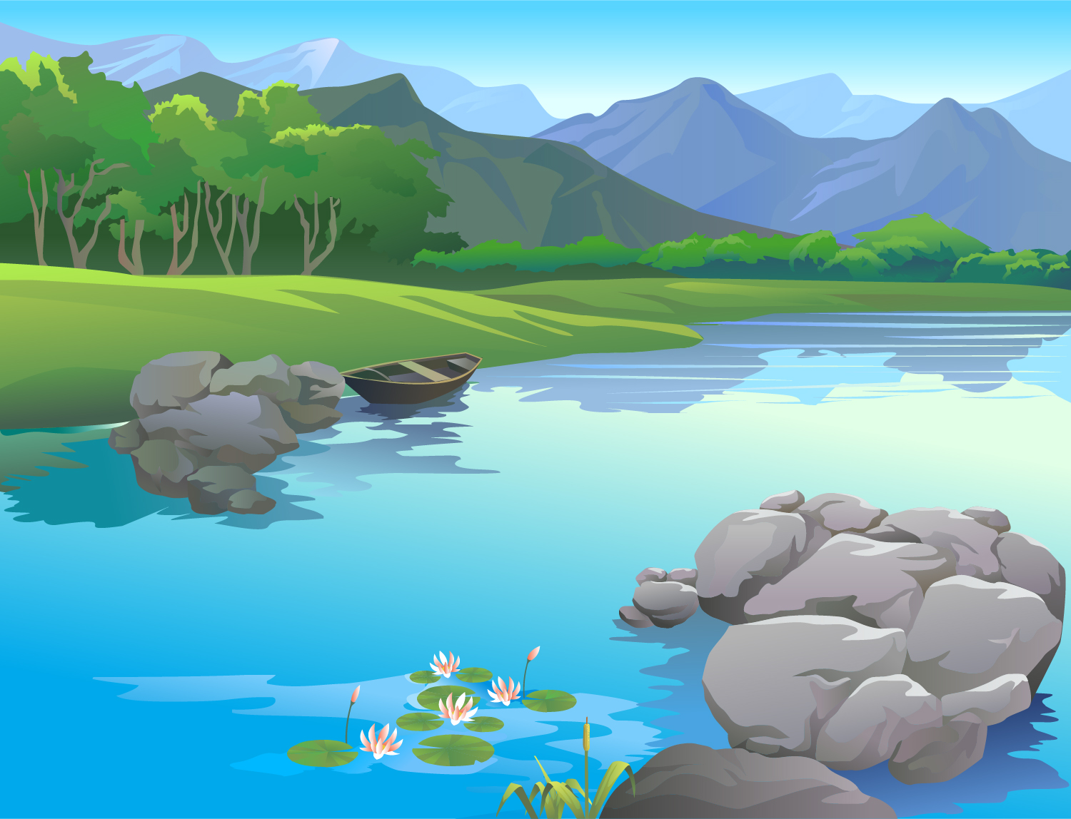 River And The valley 689791 Vector Art at Vecteezy