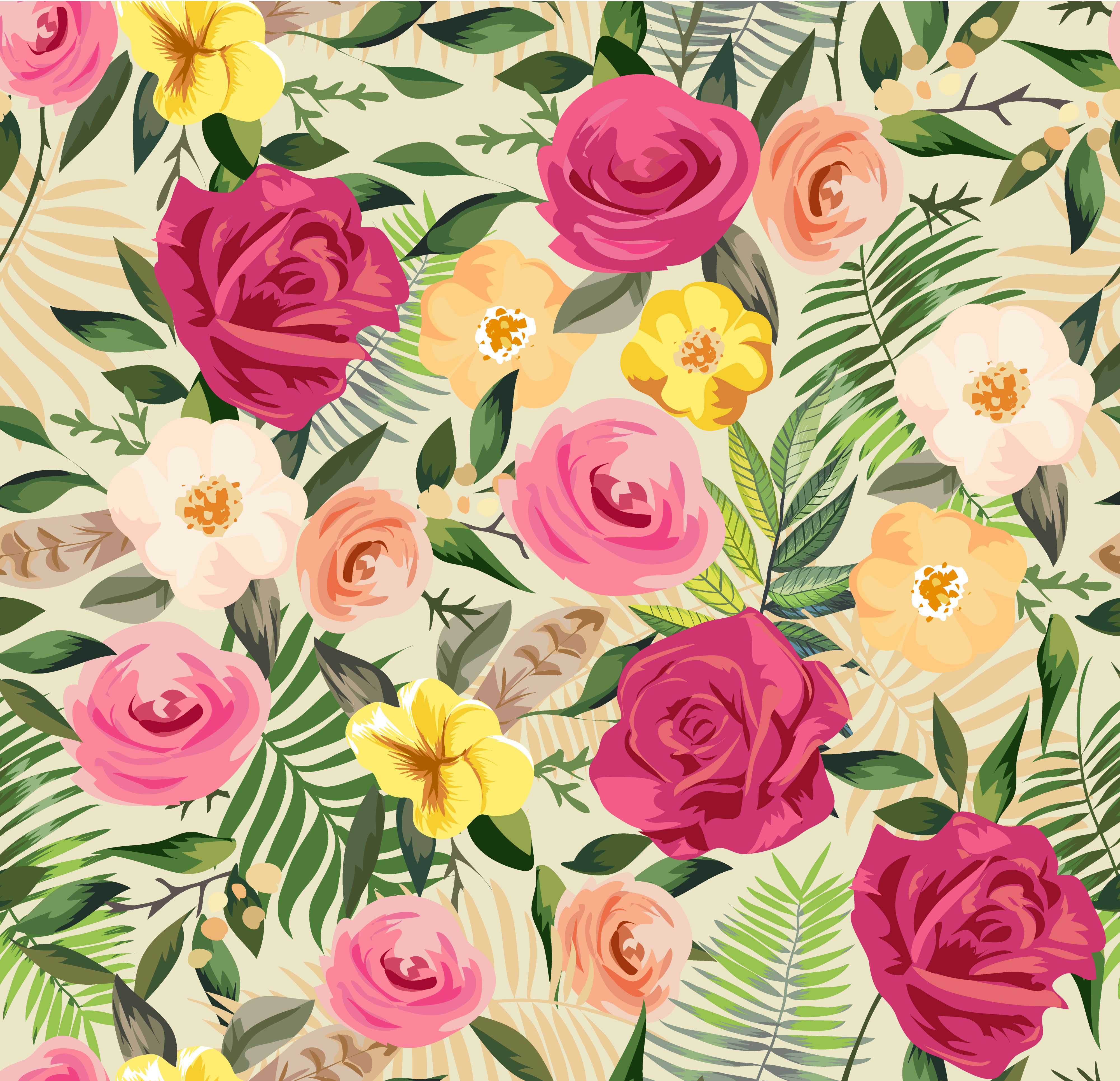 colorful flower pattern 689809 - Download Free Vectors ...