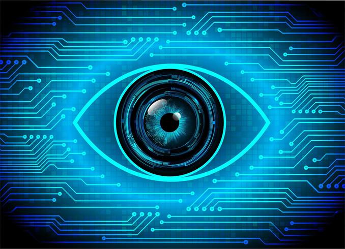 Blue eye cyber circuit future technology vector