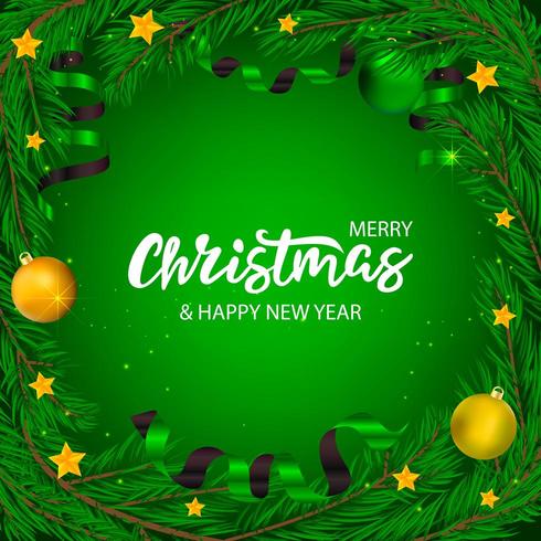 Christmas banner with lettering  vector