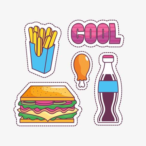 Tasty and fast food design vector