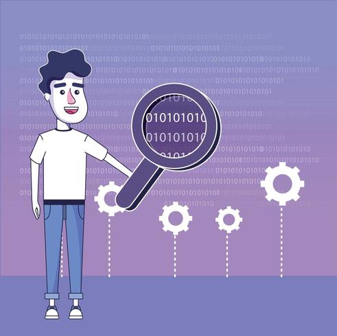 Software programmer cartoon vector