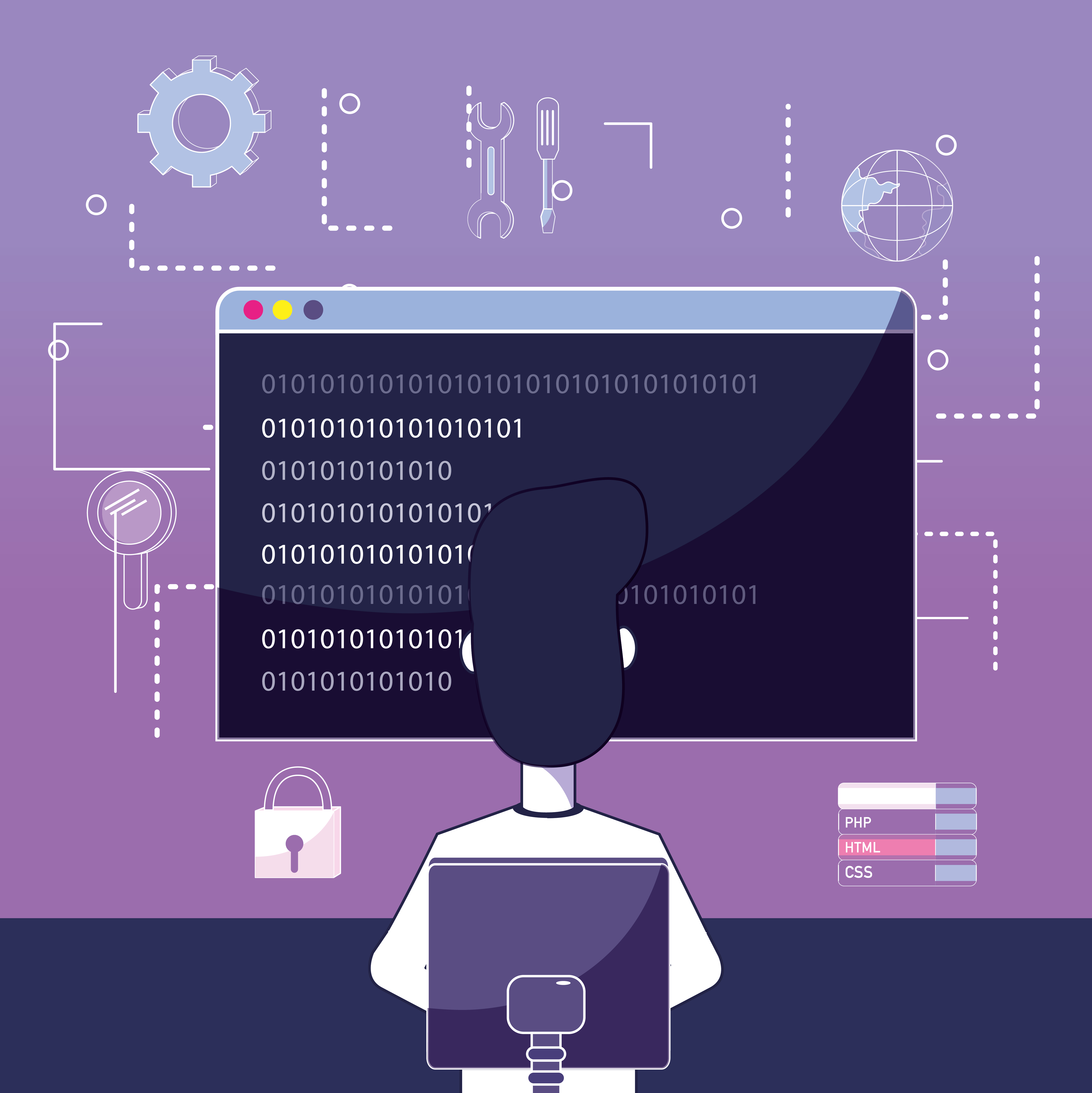 Software programmer cartoon 689934 Vector Art at Vecteezy