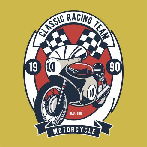 Insignia del equipo de motociclismo clásico vector