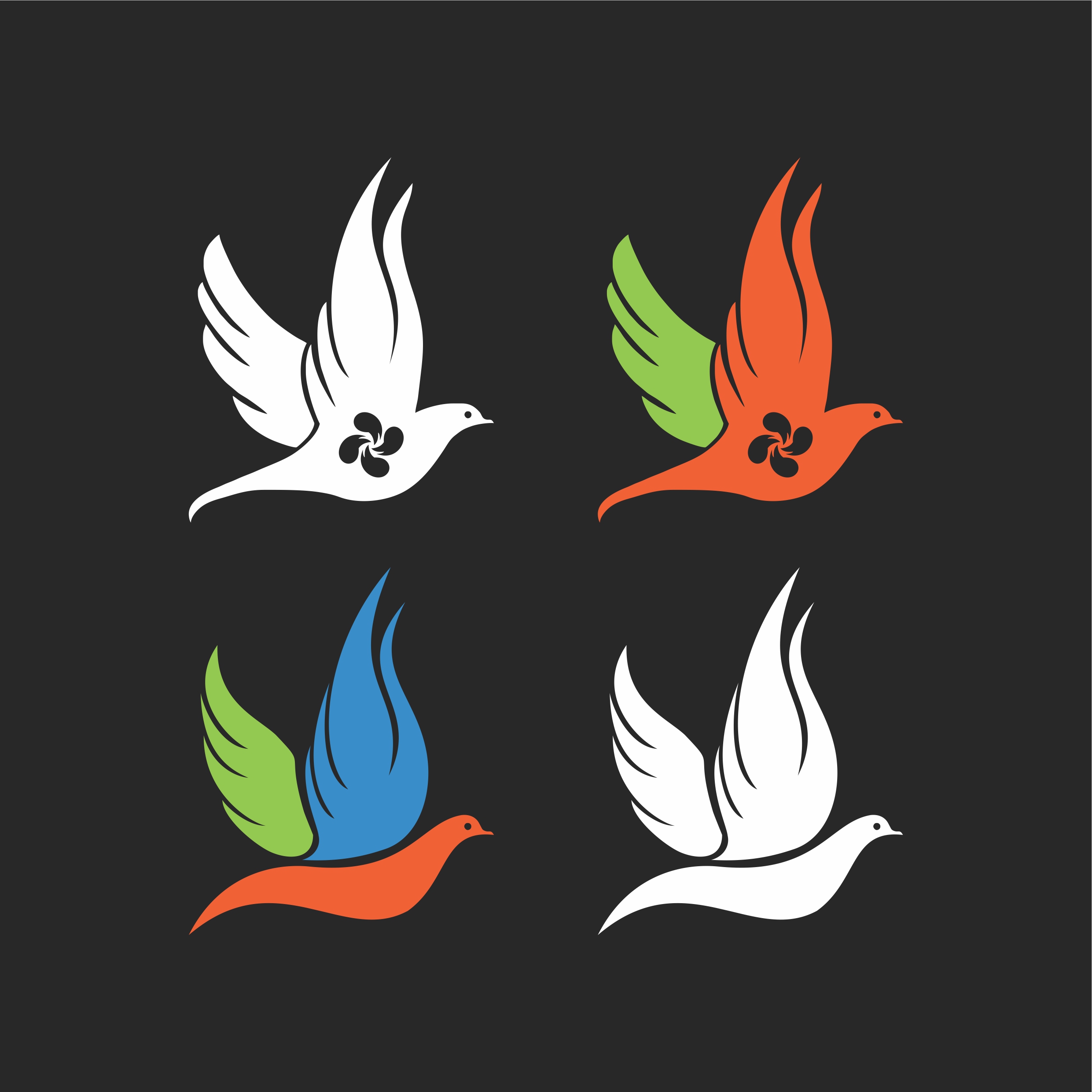 abstract bird set 690014 Vector Art at Vecteezy