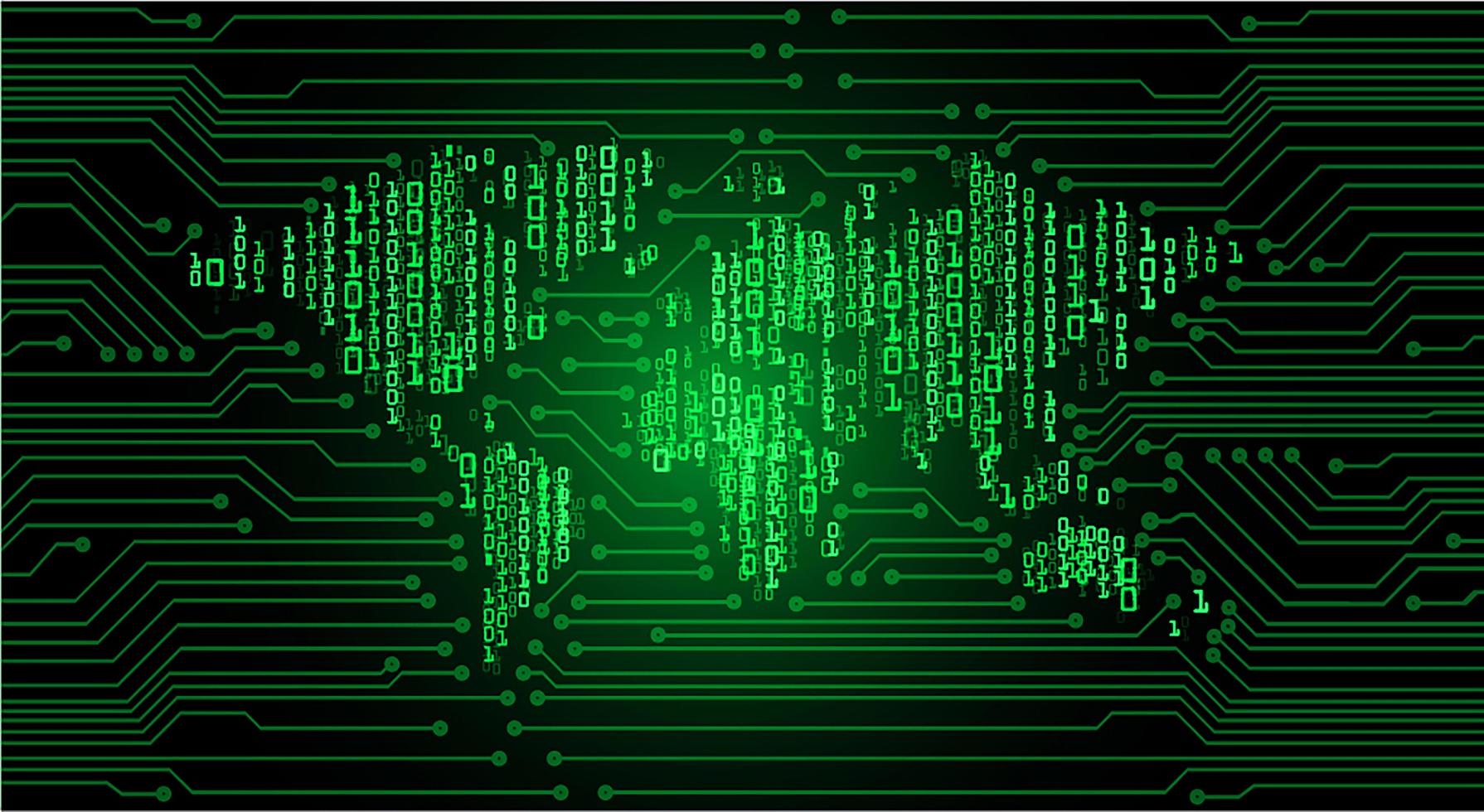 Green world cyber circuit concept 690055 Vector Art at Vecteezy
