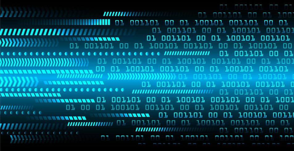 Blue binary cyber circuit concept  vector