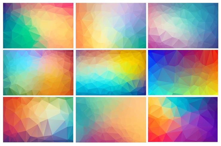 Fondo de cristal poligonal multicolor vector