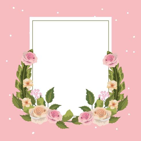 Vintage floral square frame vector