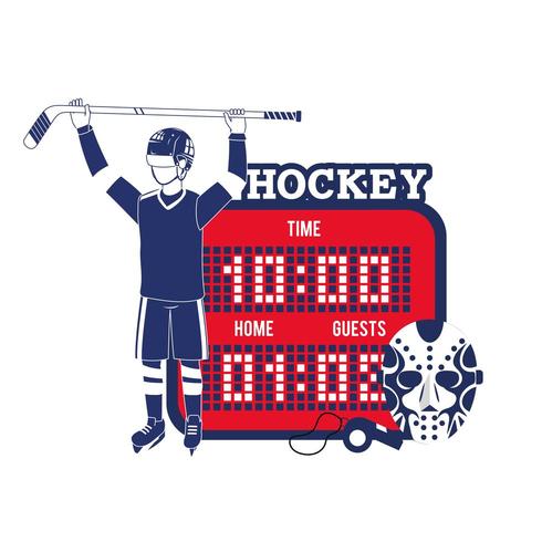 professional hockey player with time points vector