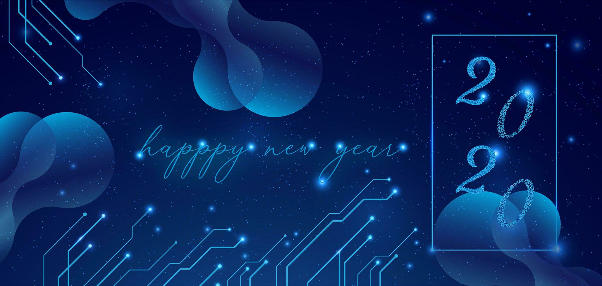 Elegant happy new year 2020 vector