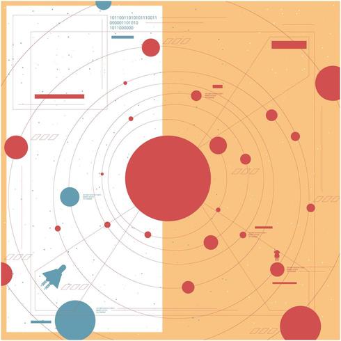 Fondo de planeta y explorador espacial vector