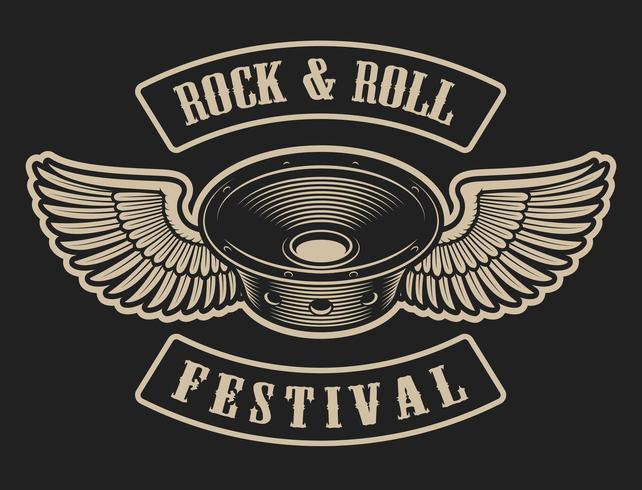 Rock and Roll Speaker with Wings vector
