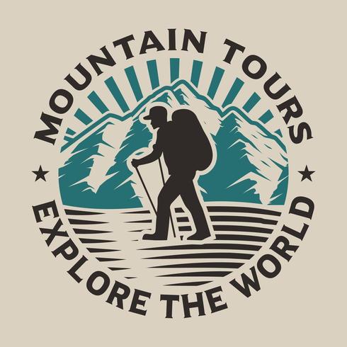 T-shirt design with a hike theme  vector