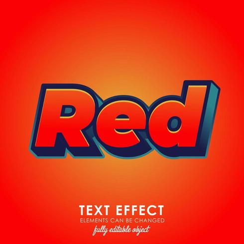 efecto de texto premium 3d rojo vector