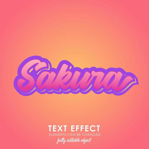 sakura pink premium text style vector