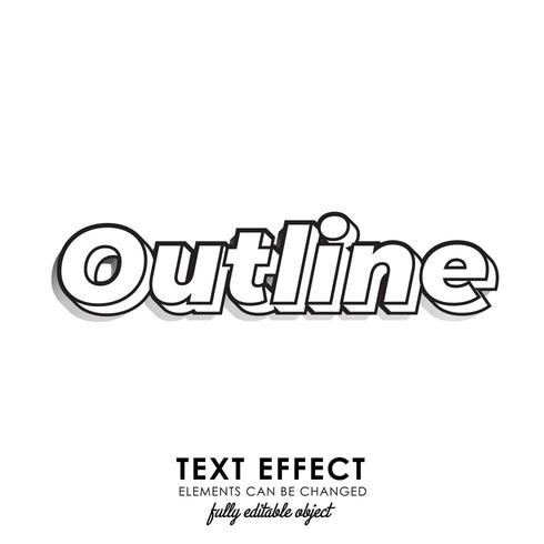 esquema de estilo de texto premium vector