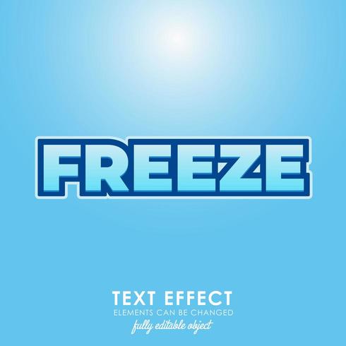 freeze blue premium text style vector