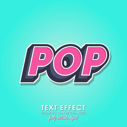 Pop text effect with modern 3d design vector