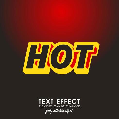 hot letter with detailed text effect with modern 3d design vector