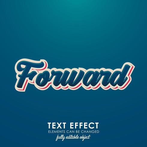 forward letter premium text effect with 3d desing and nice blue theme vector