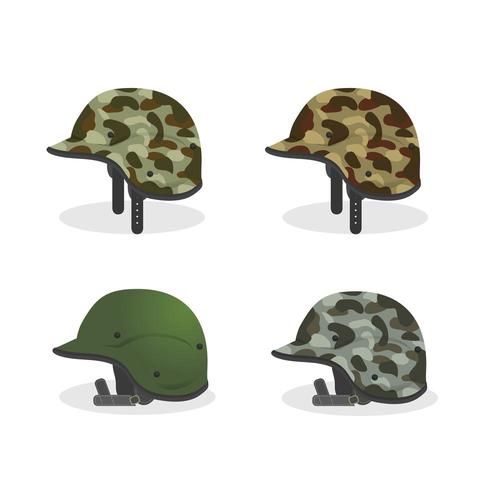 Establecer un objeto de casco militar para la celebración de veteranos vector