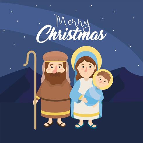 joseph and mery with jesus to happy epiphany vector