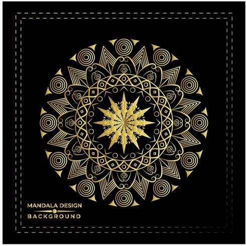 Mandala Negra y Dorada vector