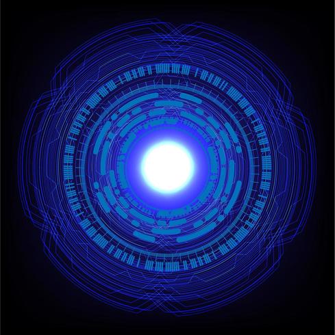 Blue hud cyber circuit future technology concept  vector