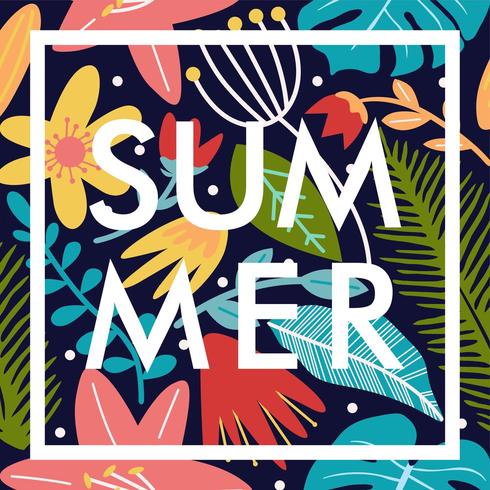 summer floral poster banner pattern vector