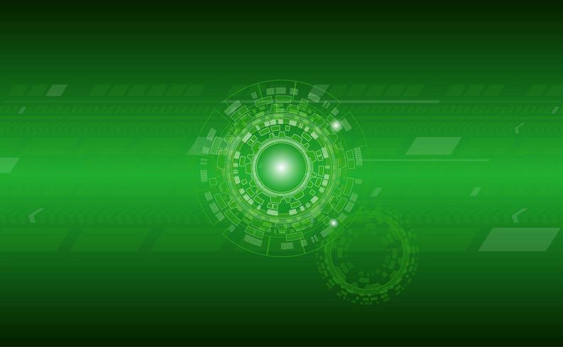 Green technology background with circle and line patterns vector