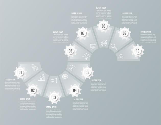 Vector de diseño de infografías e iconos de marketing