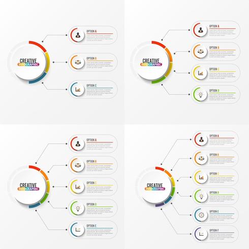 Elementos abstractos de plantilla de infografía vector