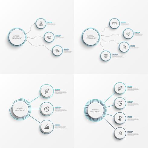 Set abstract elements of graph infographic template  vector