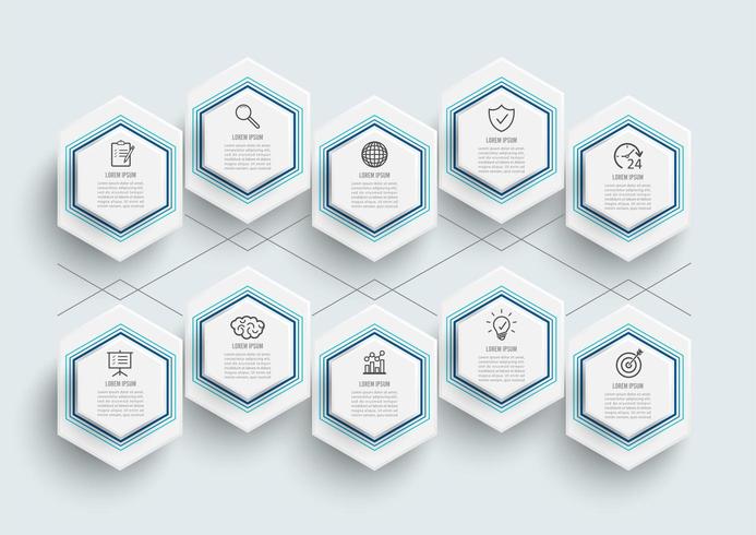 infographic template with 3D paper label vector