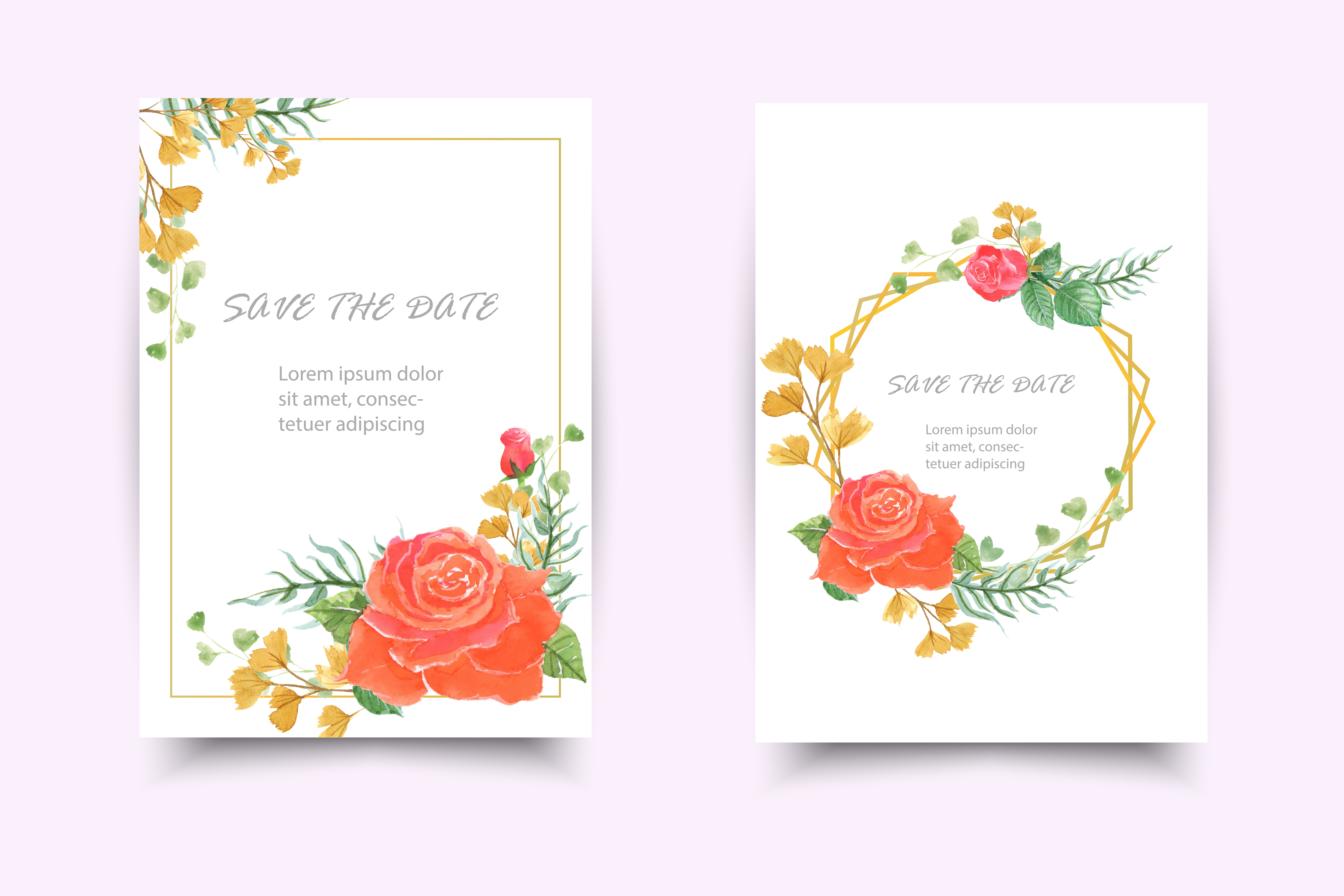 wedding invitation card with colorful rose flower - Download Free Vectors, Clipart Graphics ...