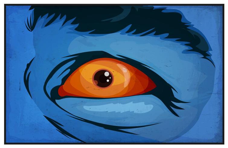 Comic Books Mutant Superhero Eyes Scared vector