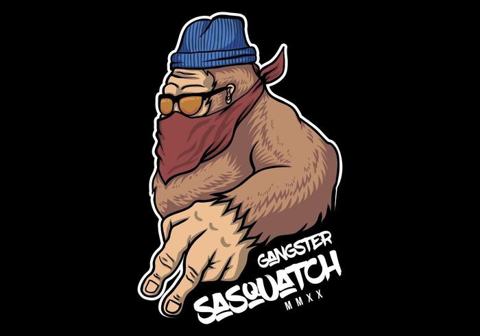 Gangster sasquatch design vector