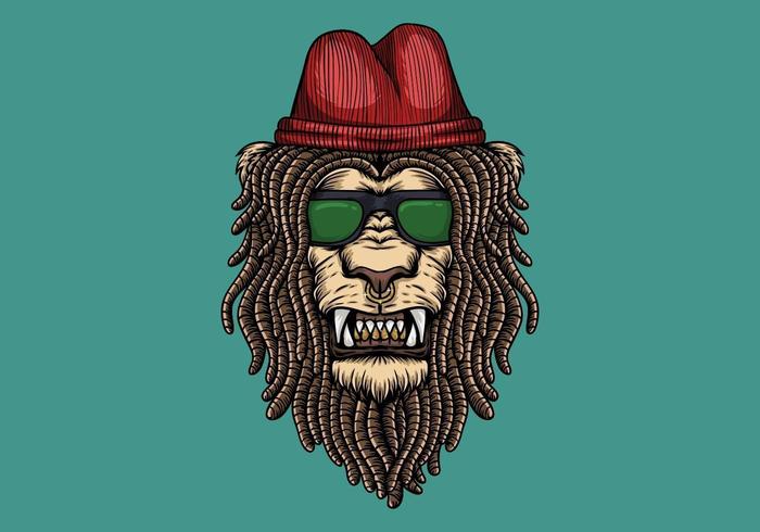 Lion head with dreadlocks vector