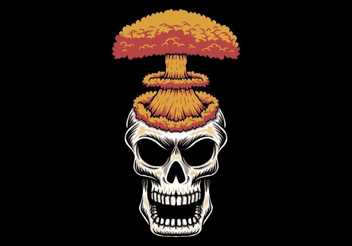 Skull head nuke explosion vector