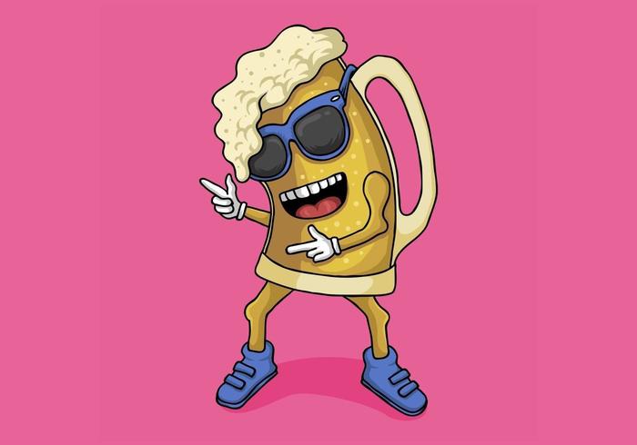 Ilustración de vector de personaje de vaso de cerveza