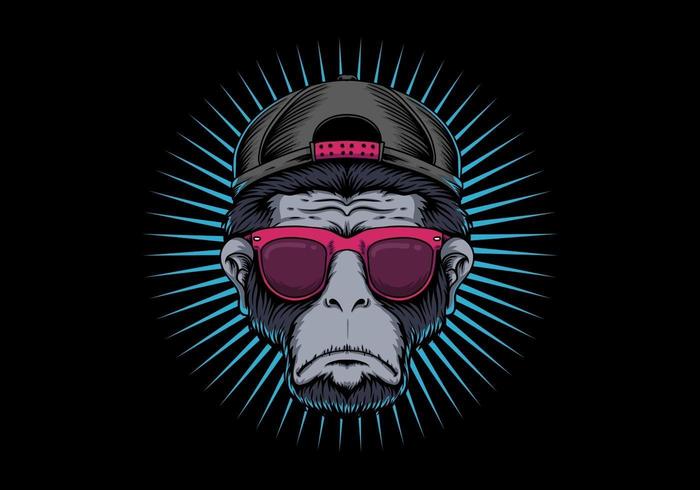 Monkey head eyeglasses design vector