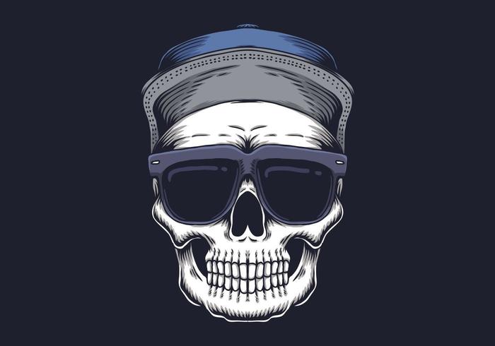 Skull with eyeglasses  vector