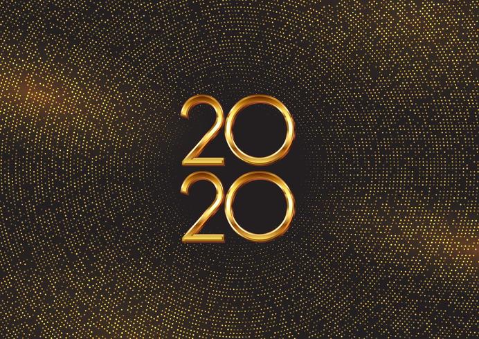 Happy New Year background with gold dots and numbers  vector