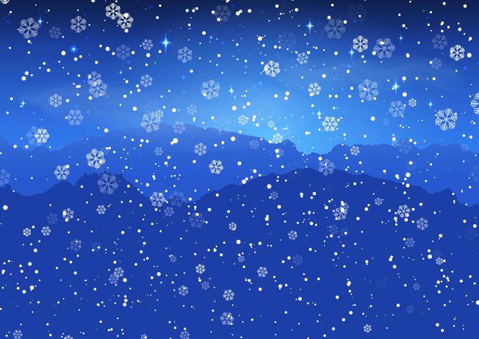 Christmas snowy landscape vector