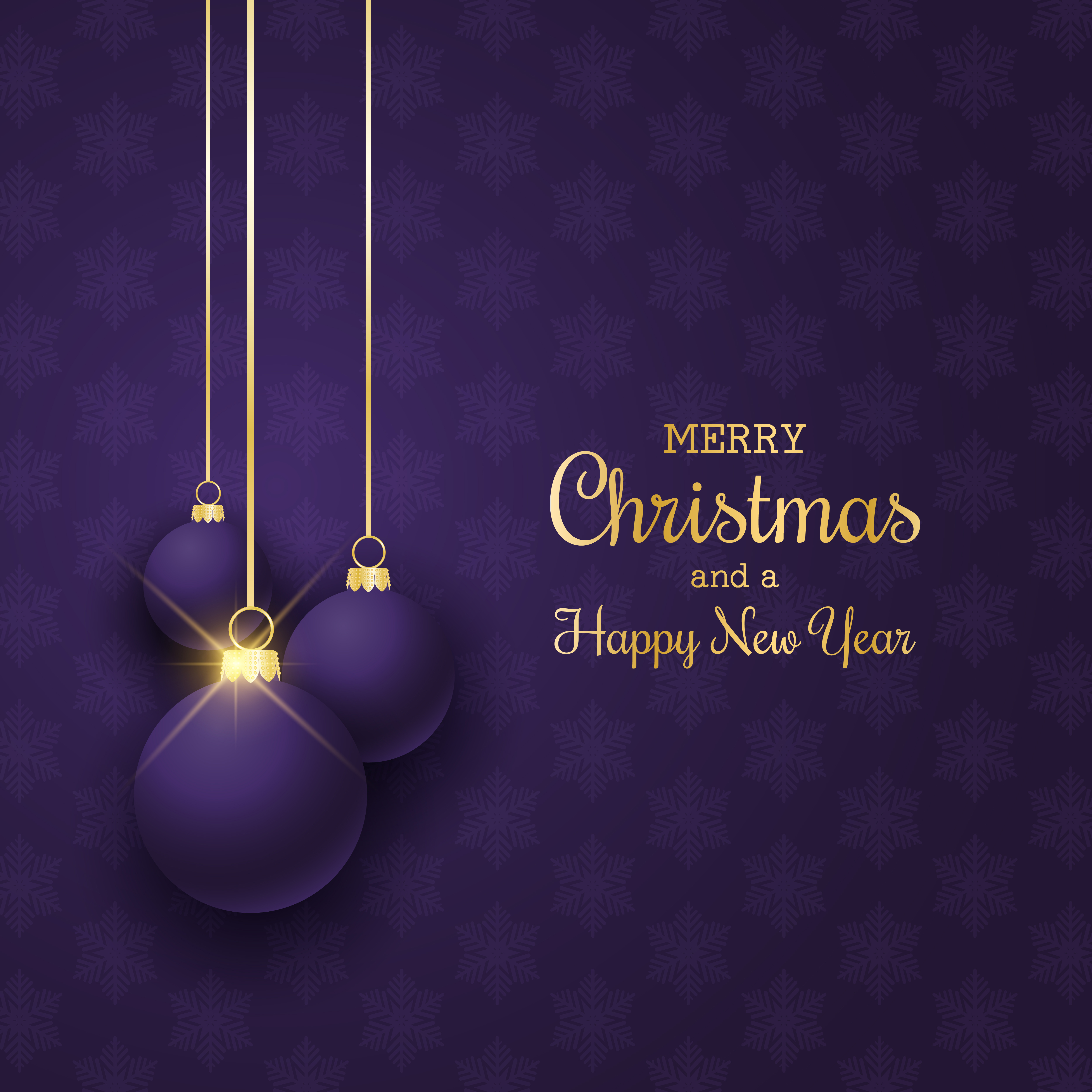 Elegant Christmas background with hanging purple baubles 690661 Vector