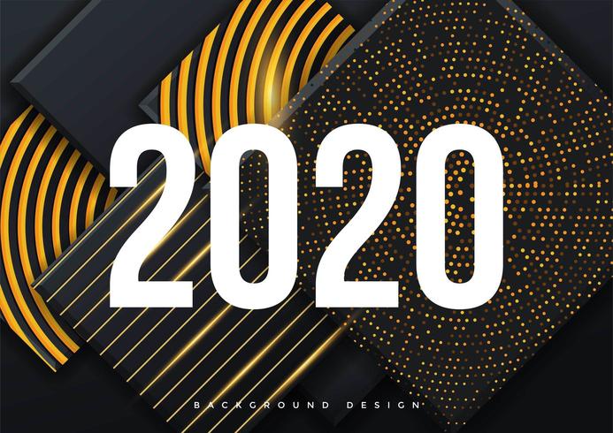 Plantilla de fondo de la tarjeta de felicitación 2020 vector