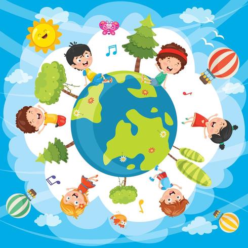 Kids Across the World Illustration vector